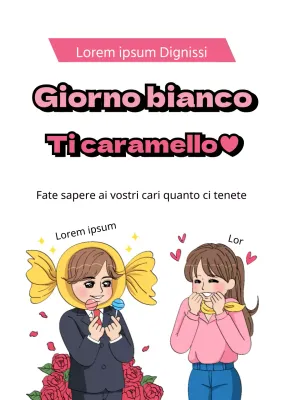Volantino per la Giornata Bianca in bianco e rosa