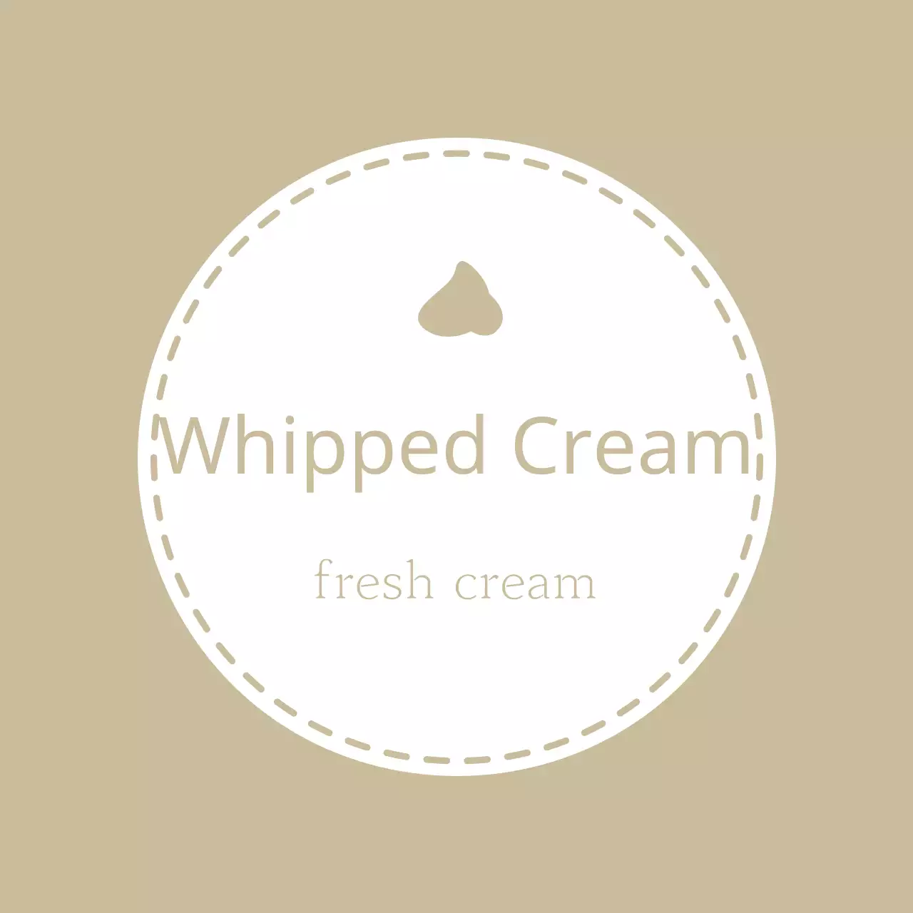 Label kafe yang berwarna krem dan sentimental