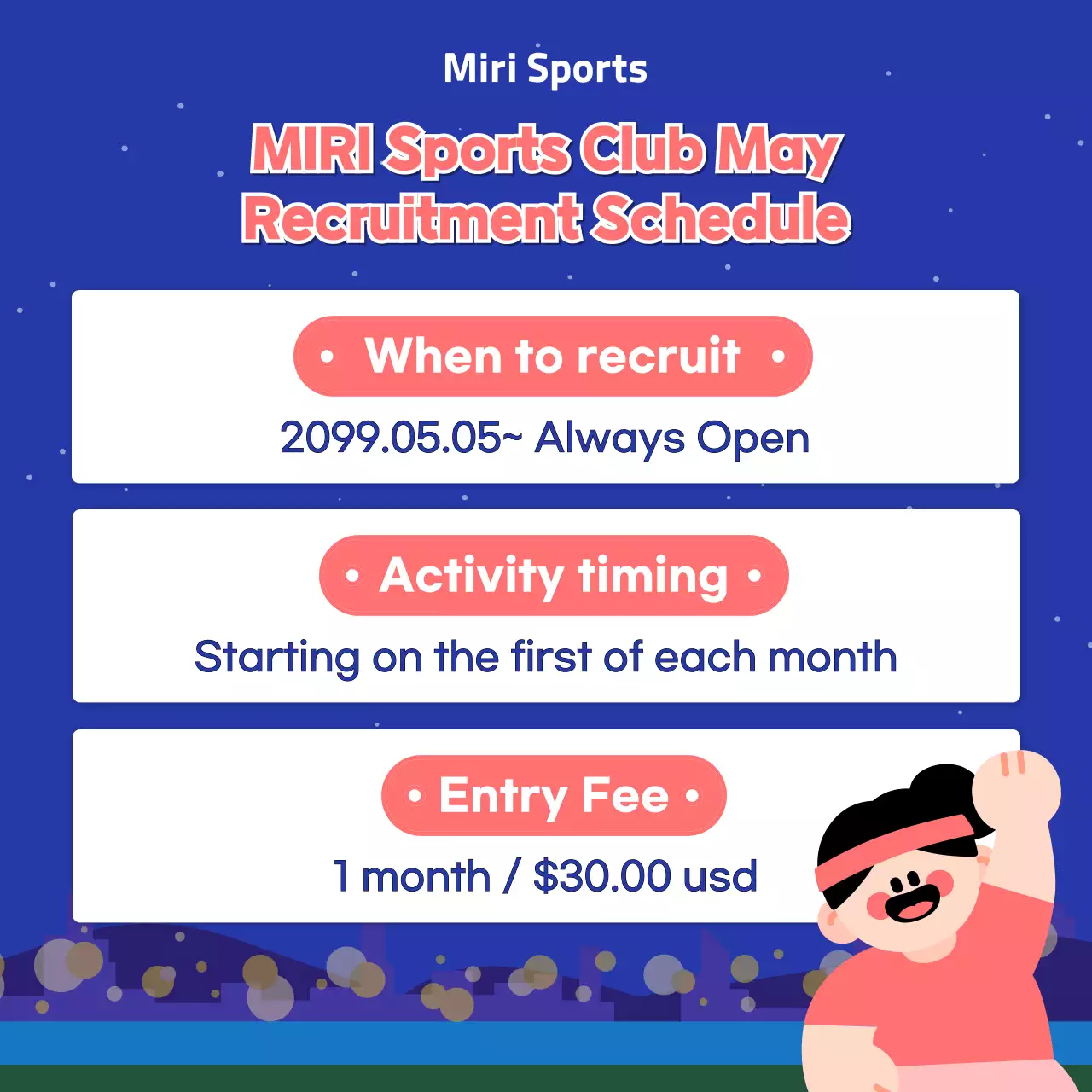 Blue Modern Sports Recruitment Instagram Carousel