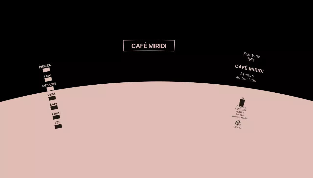 Café com símbolos pretos e cor-de-rosa