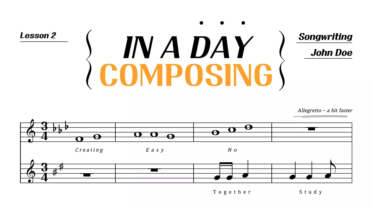 Orange Minimal Songwriting Course YouTube Thumbnail