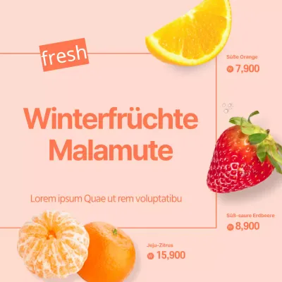 Veranstaltung zur Lieferung von frischem Winterobst mit orangefarbenem Hintergrund