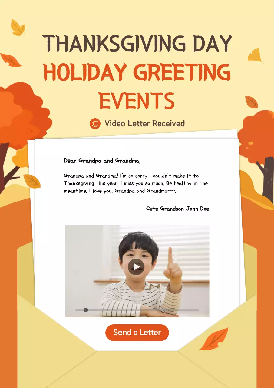 Orange Traditional Holiday Invitation Poster