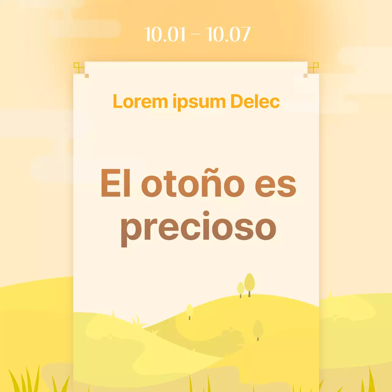 Promocione su evento de venta de otoño con un fondo natural, amarillo y naranja