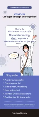 Faixa Azul com Diretrizes Mínimas para Covid-19