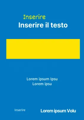 Un semplice pezzo promozionale con testo blu e giallo