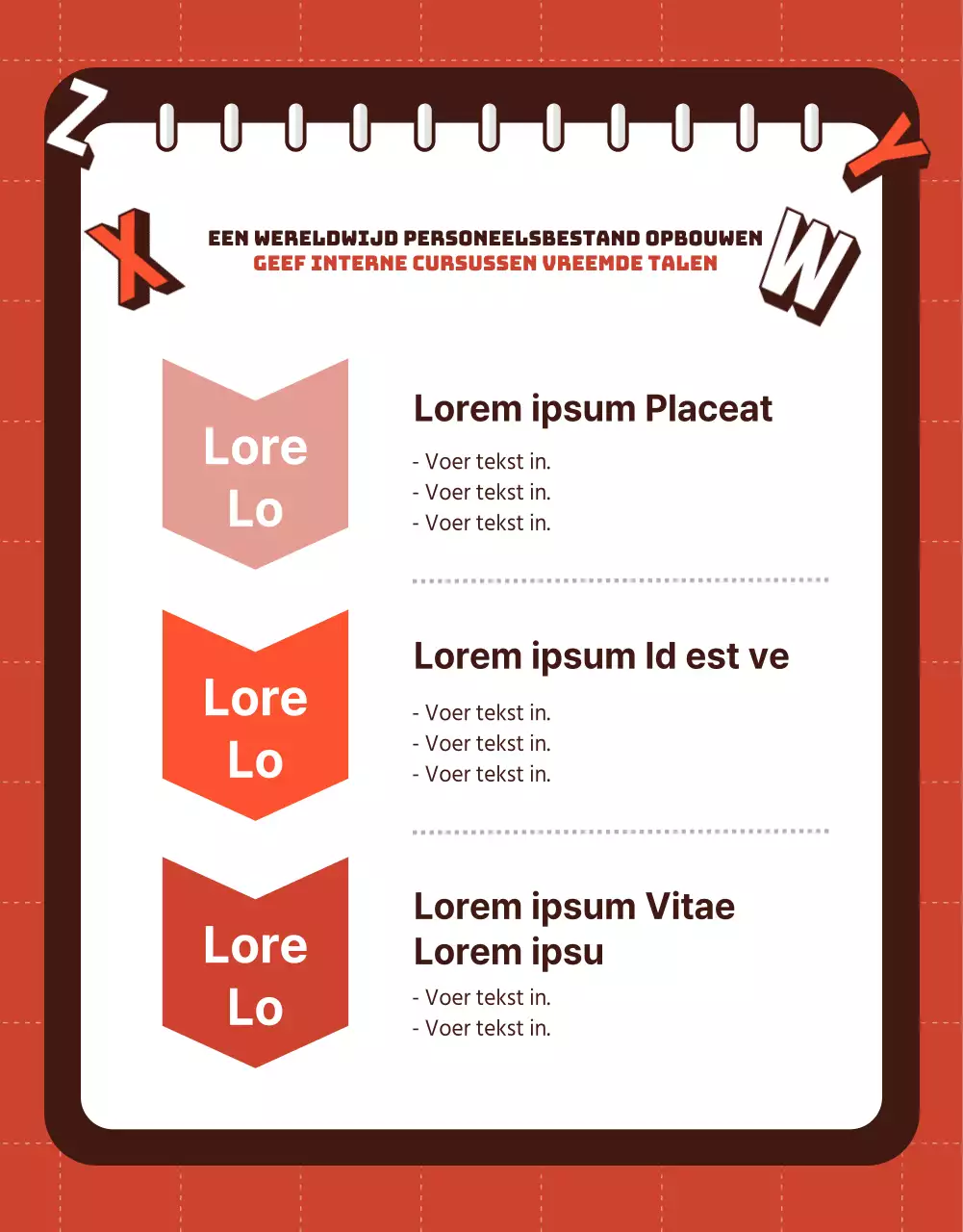 Informatiepagina over programma voor persoonlijke ontwikkeling met rode stippen