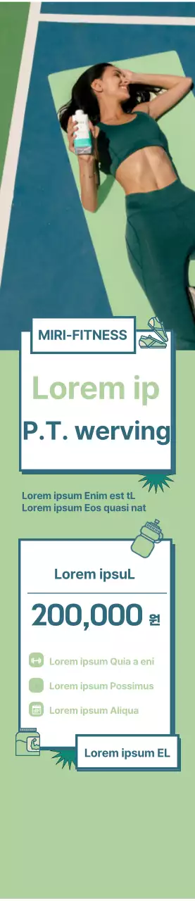 Banner ter promotie van een sportschool groepskorting met een groene achtergrond