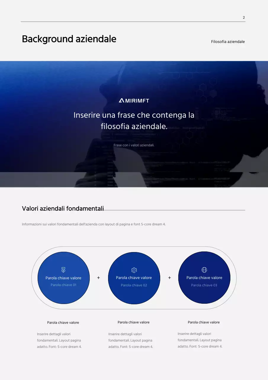 Piano aziendale di produzione con sfumature blu e nere