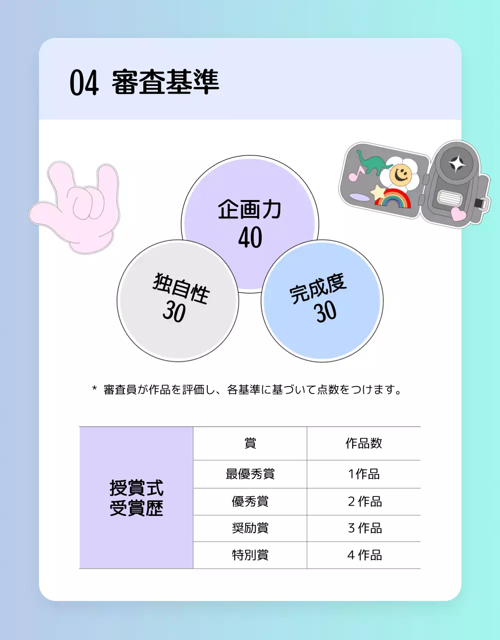 カラフル 楽しい コンテスト ポスター 詳細ページ
