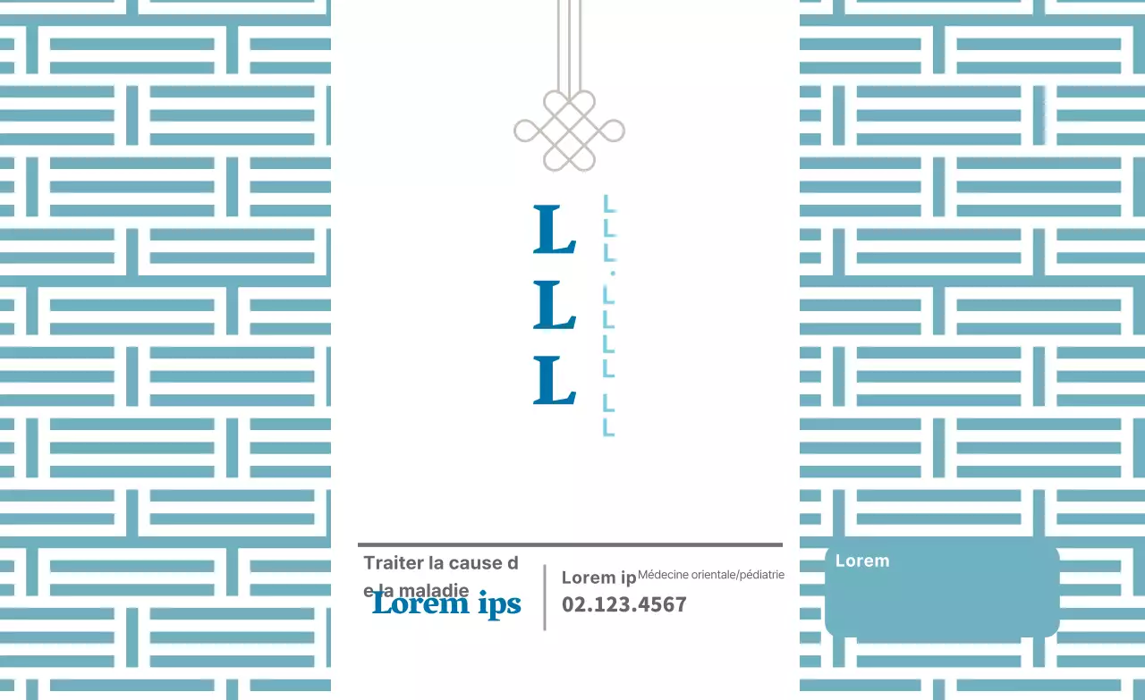 Etiquette publicitaire bleue pour une clinique de médecine traditionnelle orientale