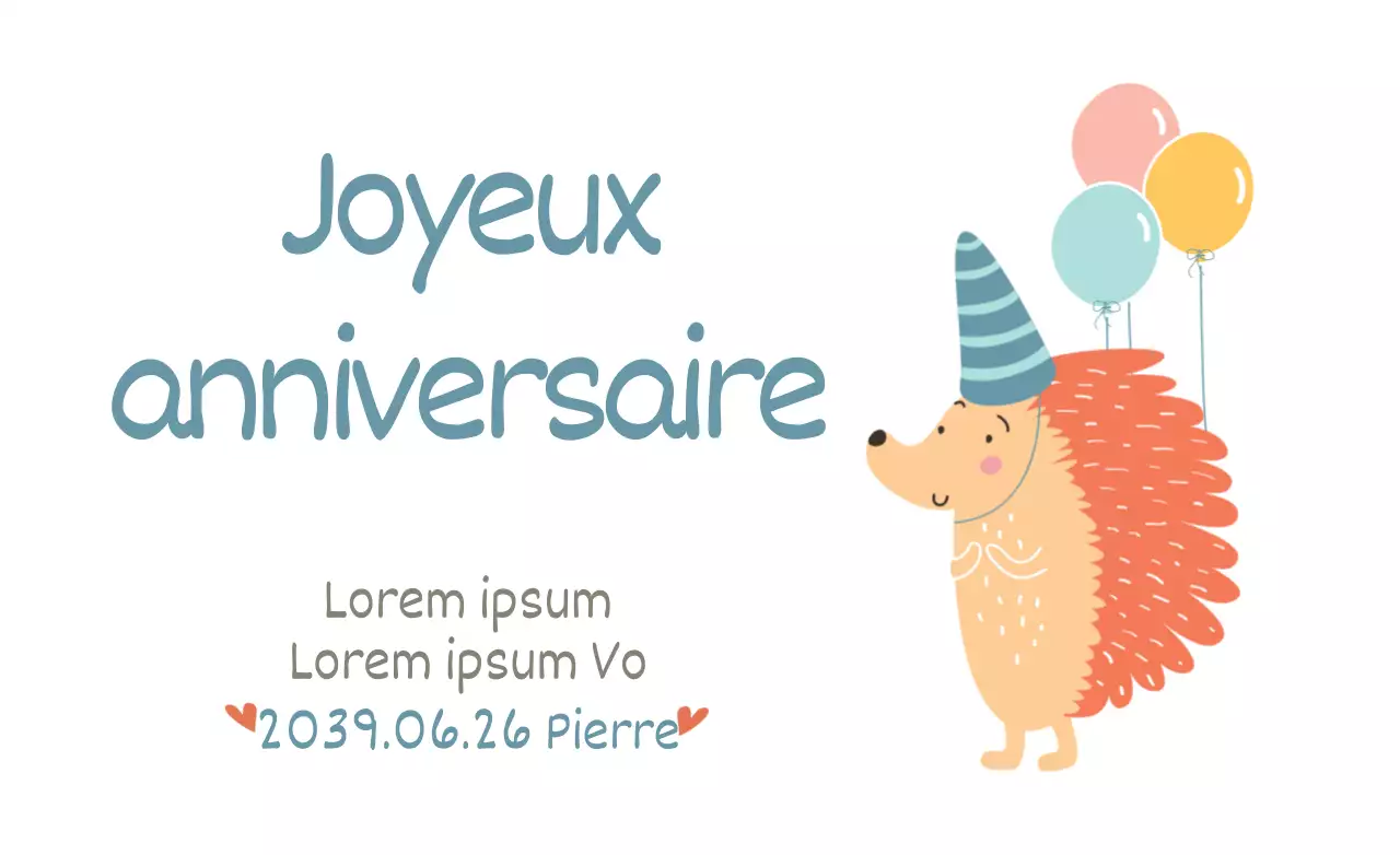 Anniversaire du hérisson