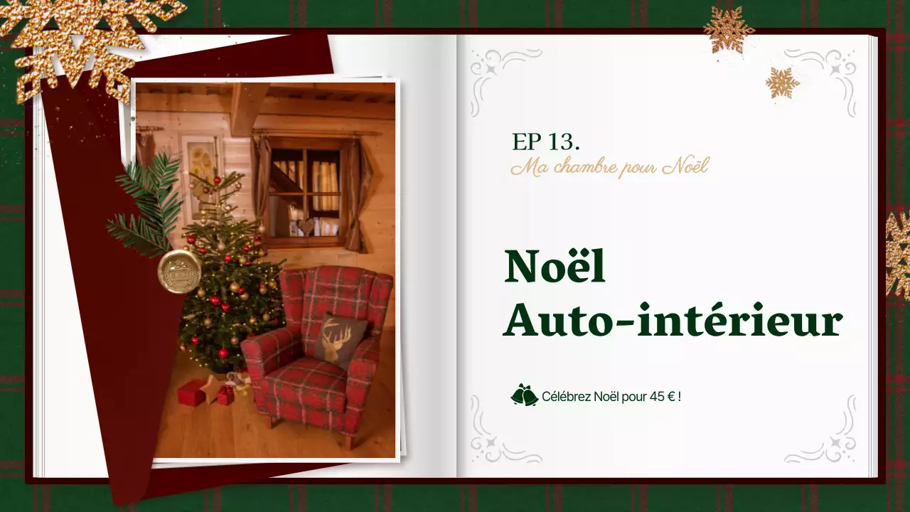 Intérieur de Noël à carreaux verts