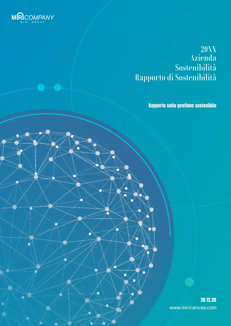 Un semplice rapporto di sostenibilità in blu