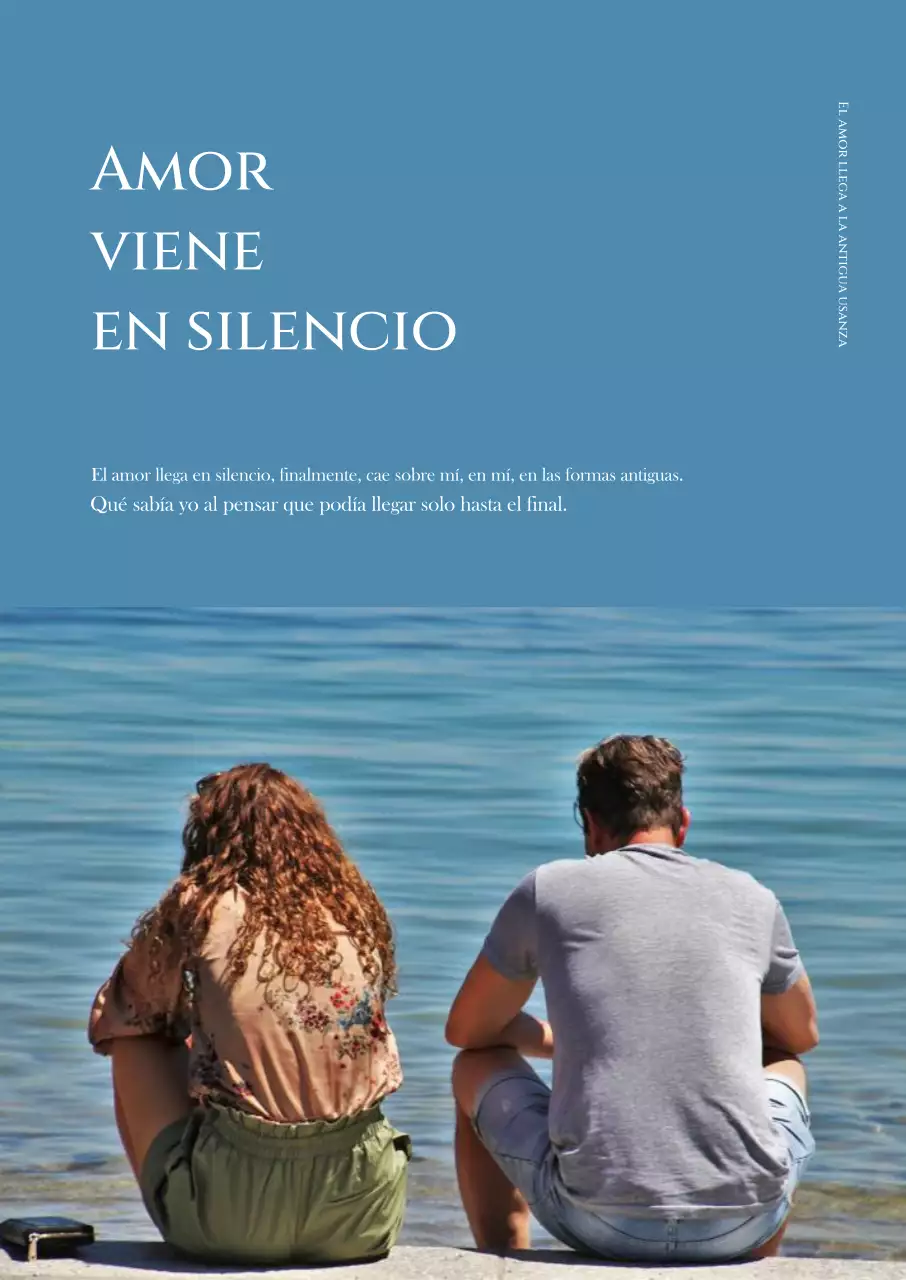 Vista trasera de un hombre y una mujer sentados en una playa Interior atmosférico