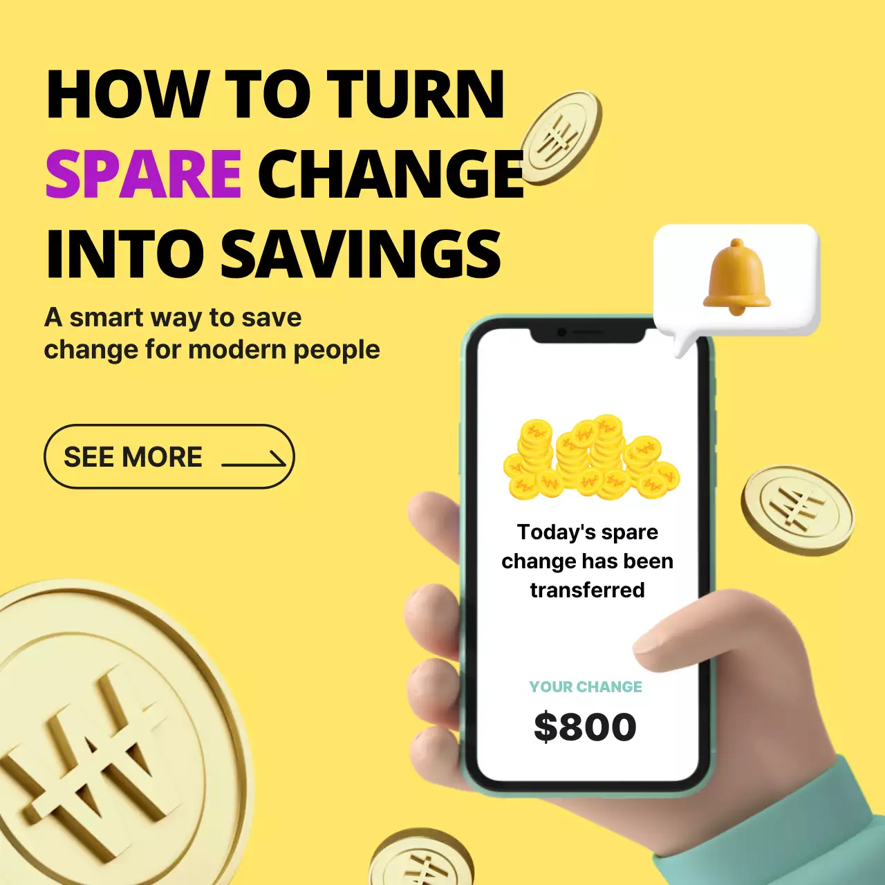 Yellow Modern Savings Promotion Social Media Post