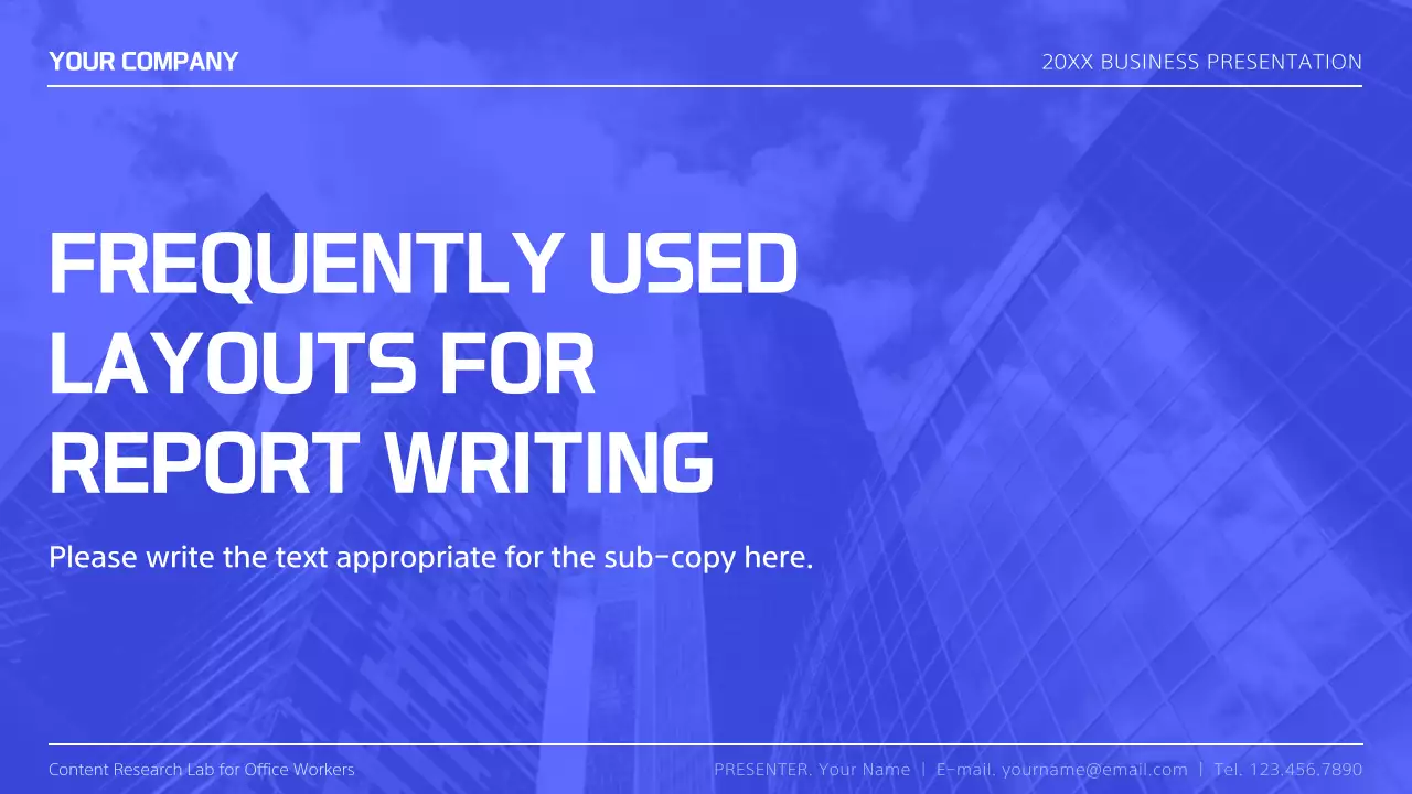 Blue Professional Report Guide Presentation