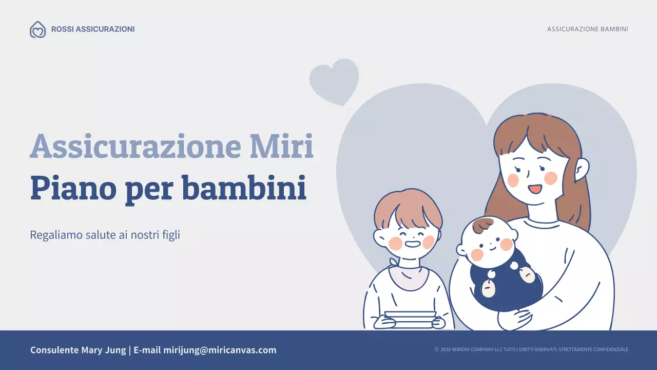 Proposta di assicurazione per bambini con illustrazioni in blu navy