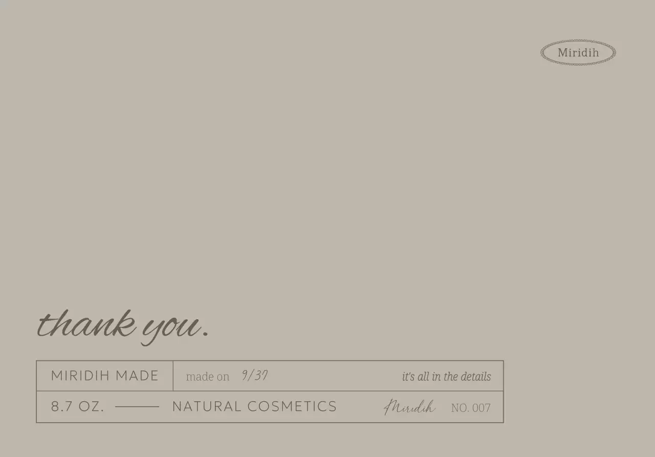 Branded thank you envelopes with text and lines in muted colors