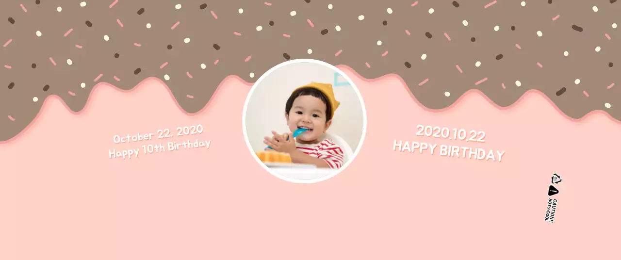 Cute pink and white dessert illustration concept for a child's birthday celebration