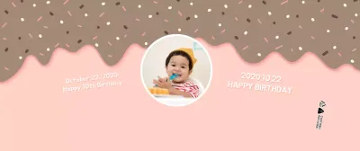 Cute pink and white dessert illustration concept for a child's birthday celebration