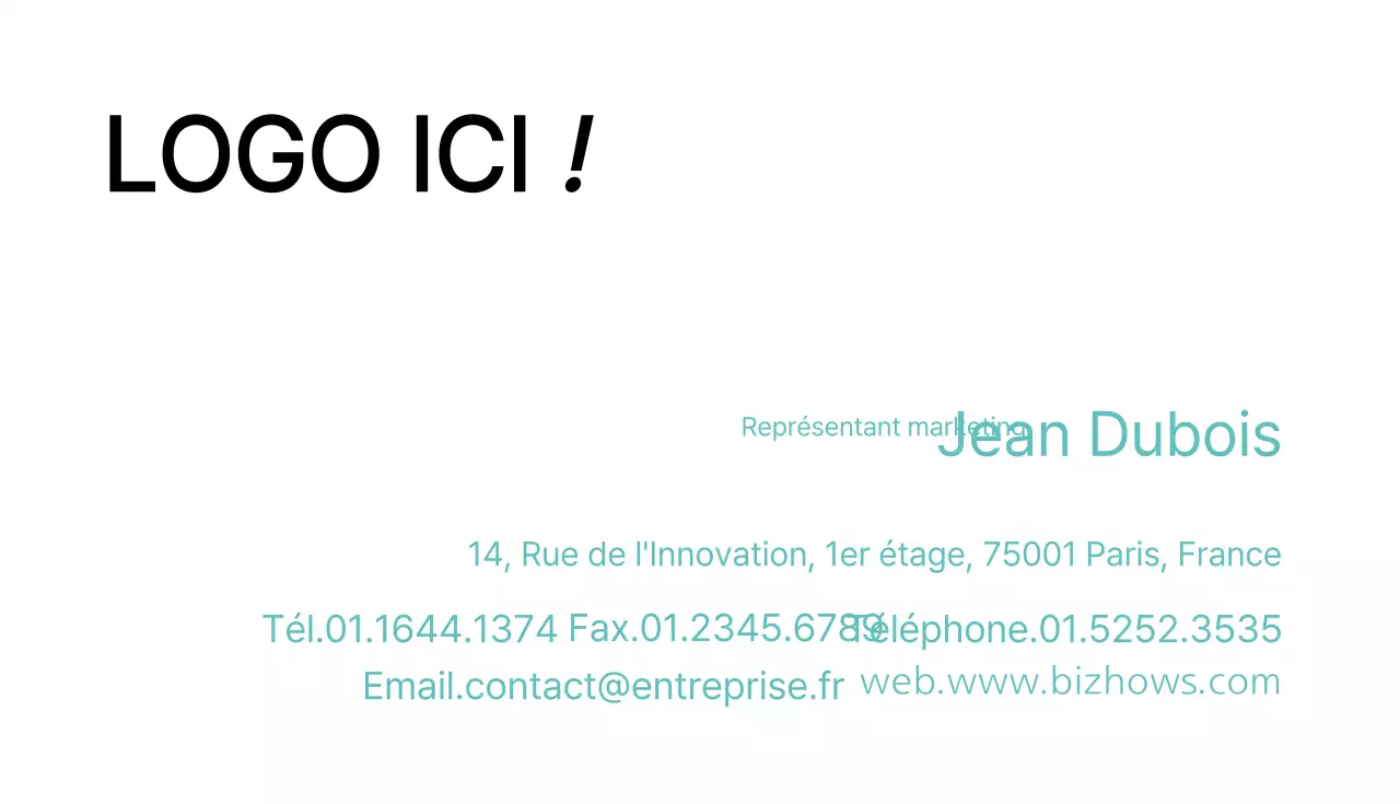 Cartes de visite avec logo