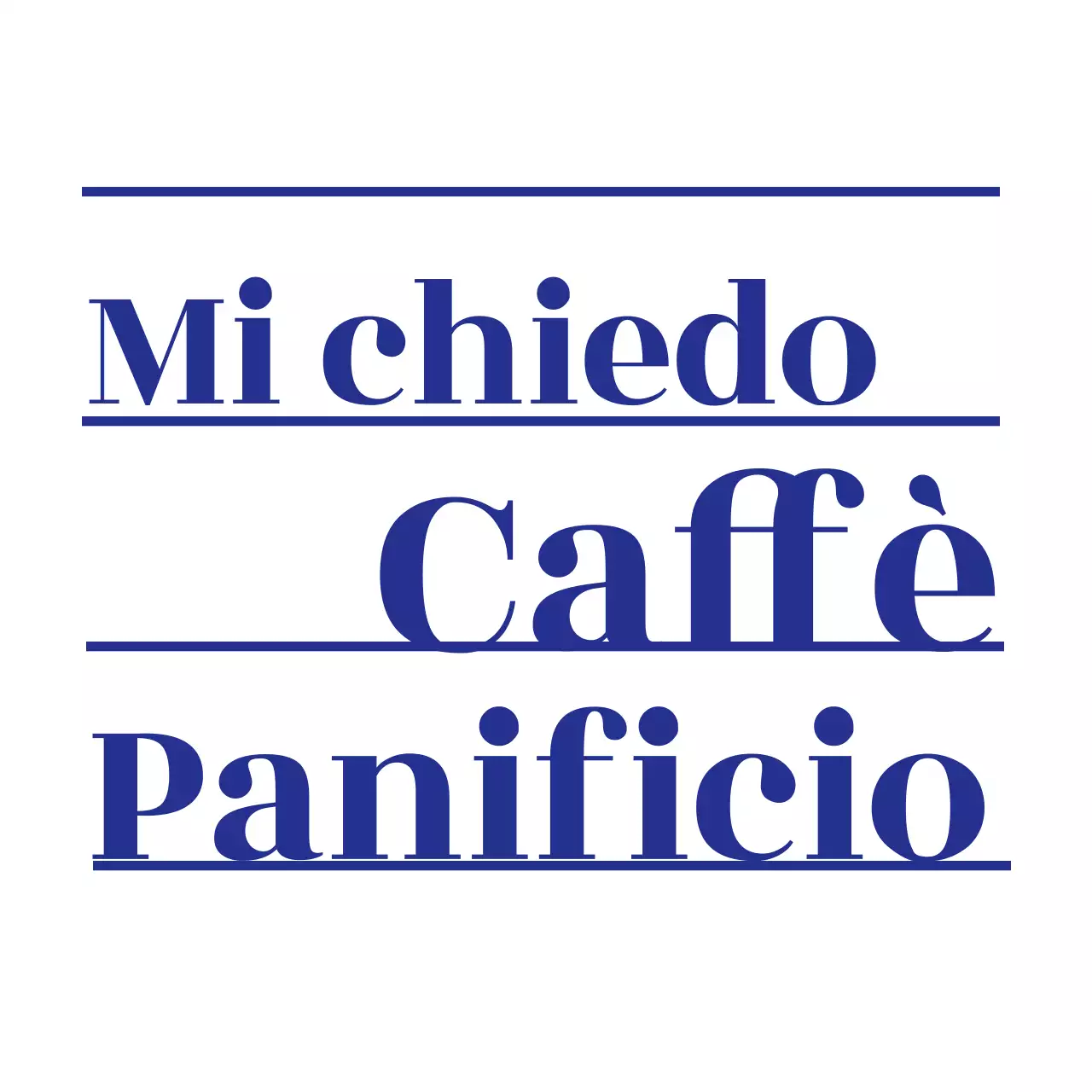 Blu navy emotivo e semplice linea di layout stile panetteria caffè