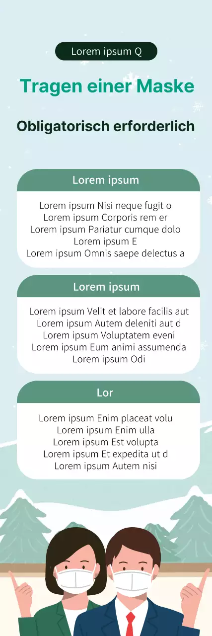 Einfacher blauer illustrierter Leitfaden zur Prävention des Coronavirus