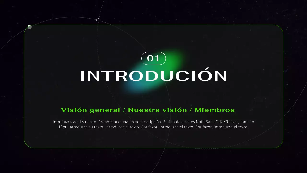 Presentación de astronáutica futurista cibernética en negro y neón