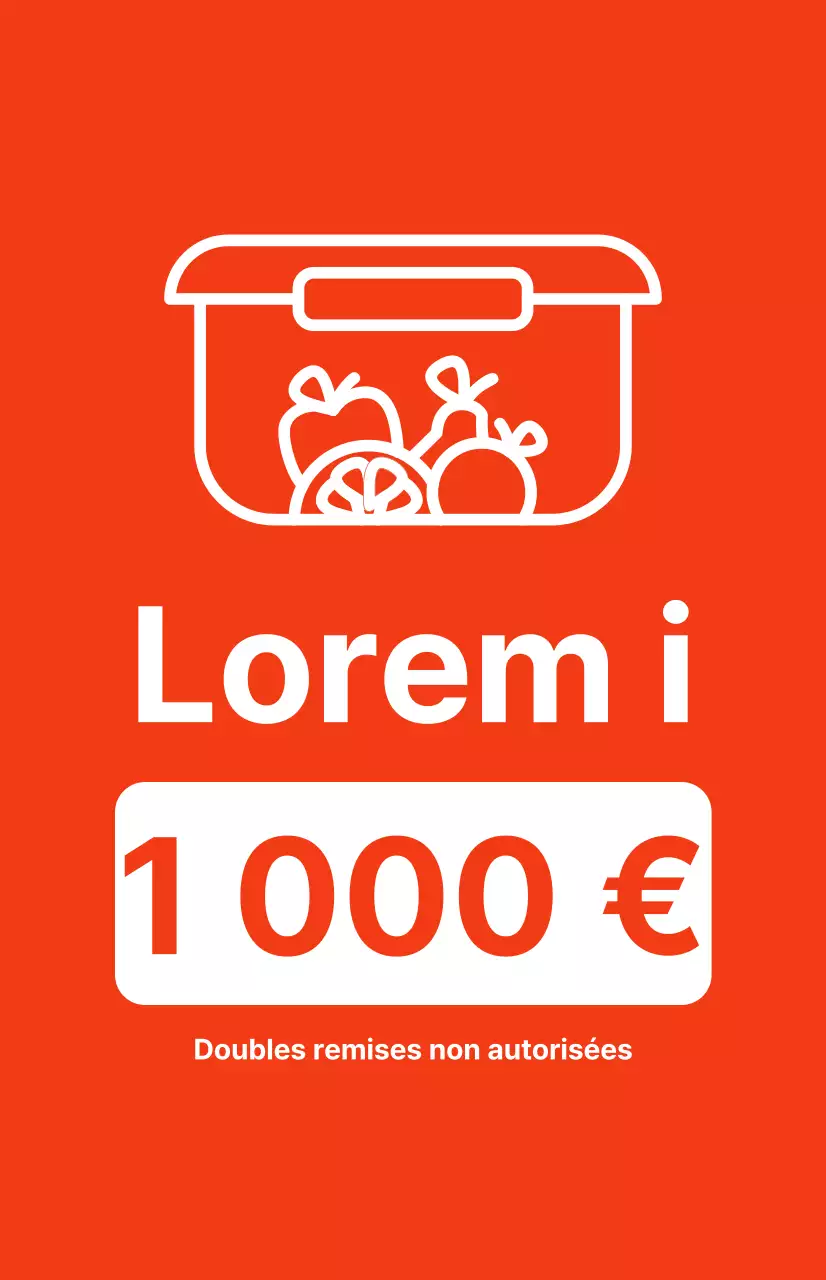 Promouvoir les remises sur les emballages avec un texte blanc contrasté sur fond rouge