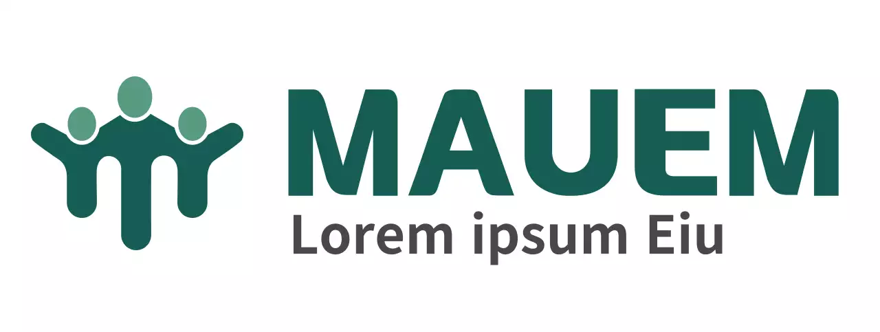 Progettare un logo aziendale con una persona verde scuro che si tiene per mano