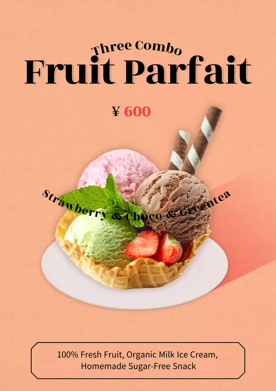 オレンジ モダン デザート ポスター