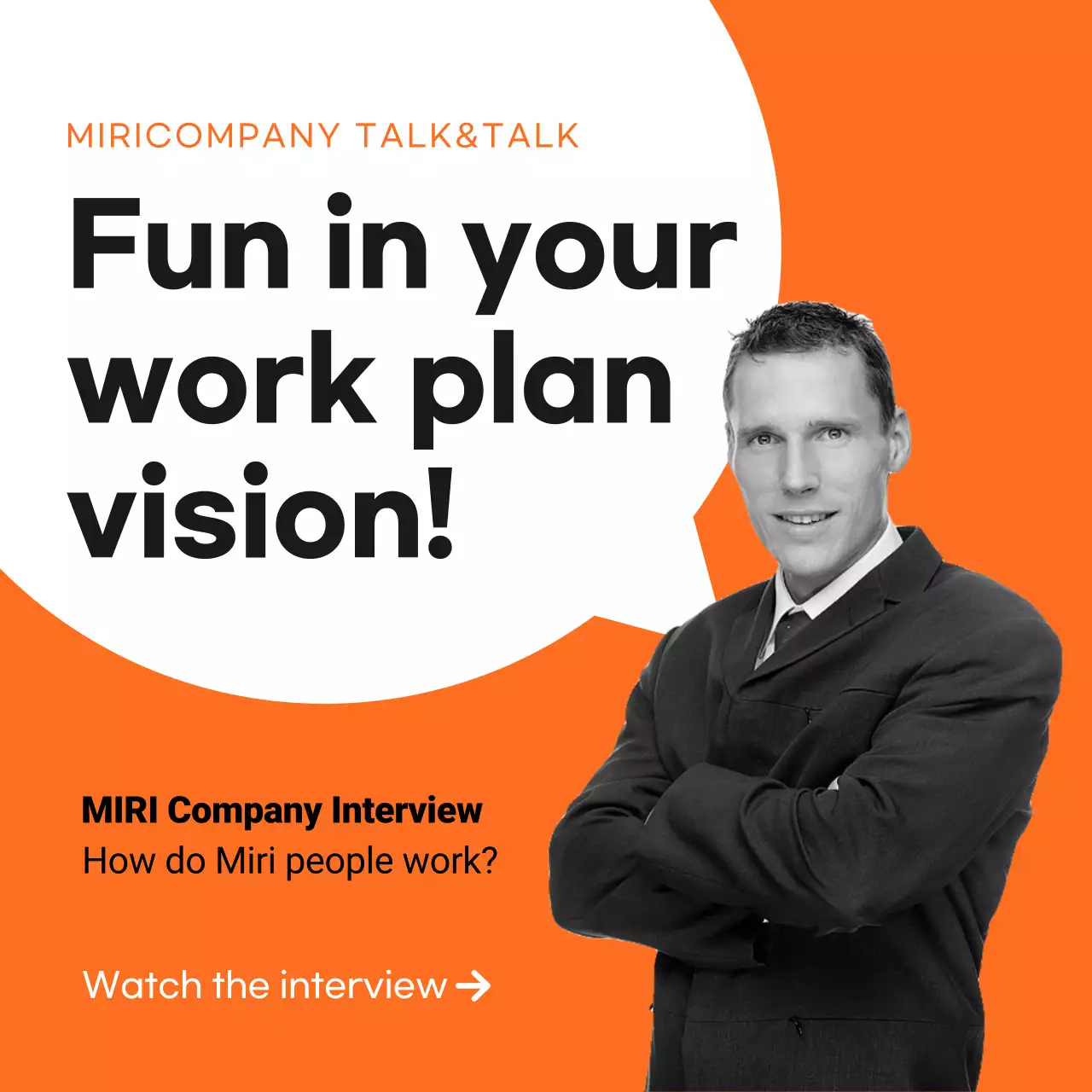 Orange Professional Work Interview Promotion Social Media Post