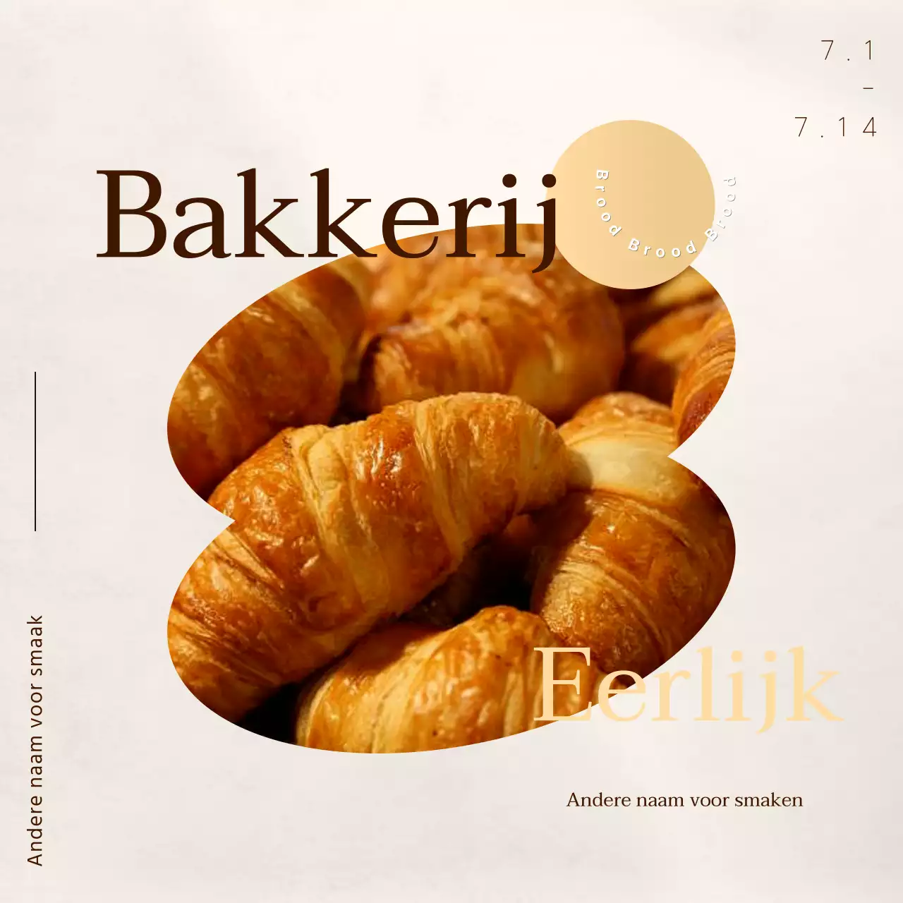 Een beige, sentimentele promotieafbeelding van een bakkerijbeurs