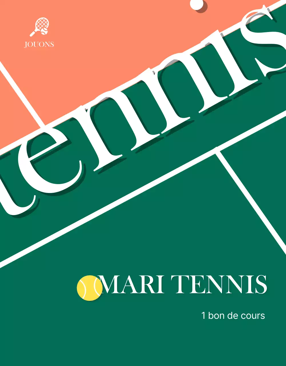 Détails de la carte journalière green modern tennis