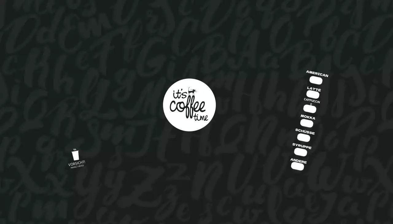 Schwarzer Text Muster Cafe Checkliste