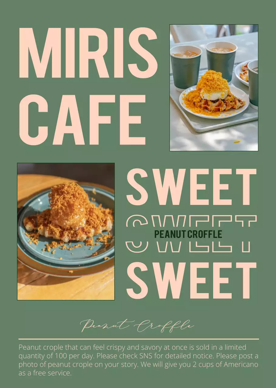 緑色の様々なレイアウトのメニューをアピール