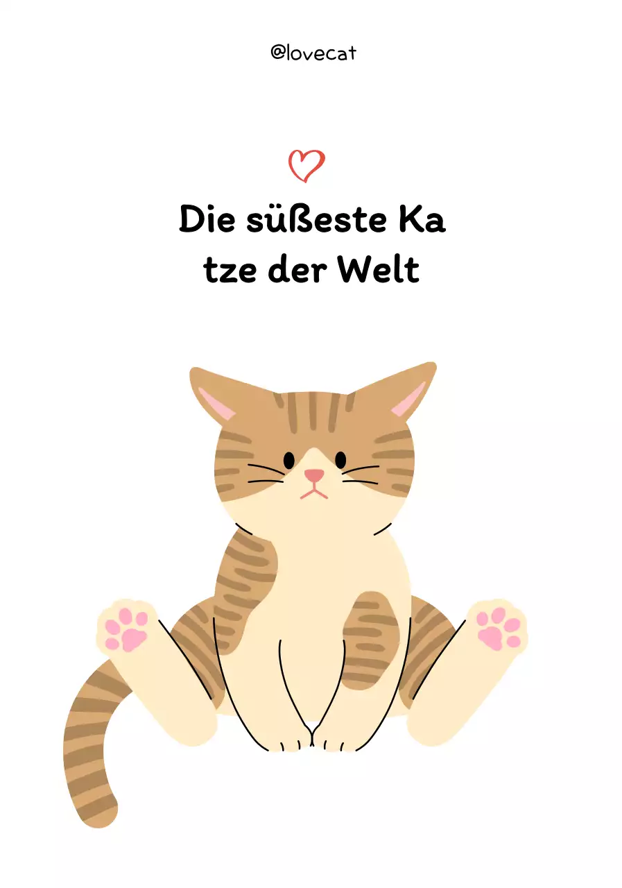 Niedliche Schriftart und Katzenillustration
