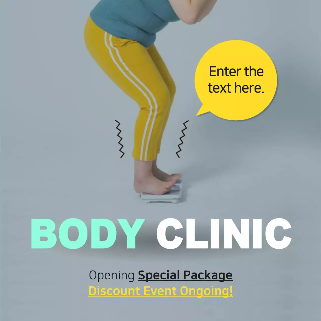 Yellow Modern Weight Promotion Social Media Post