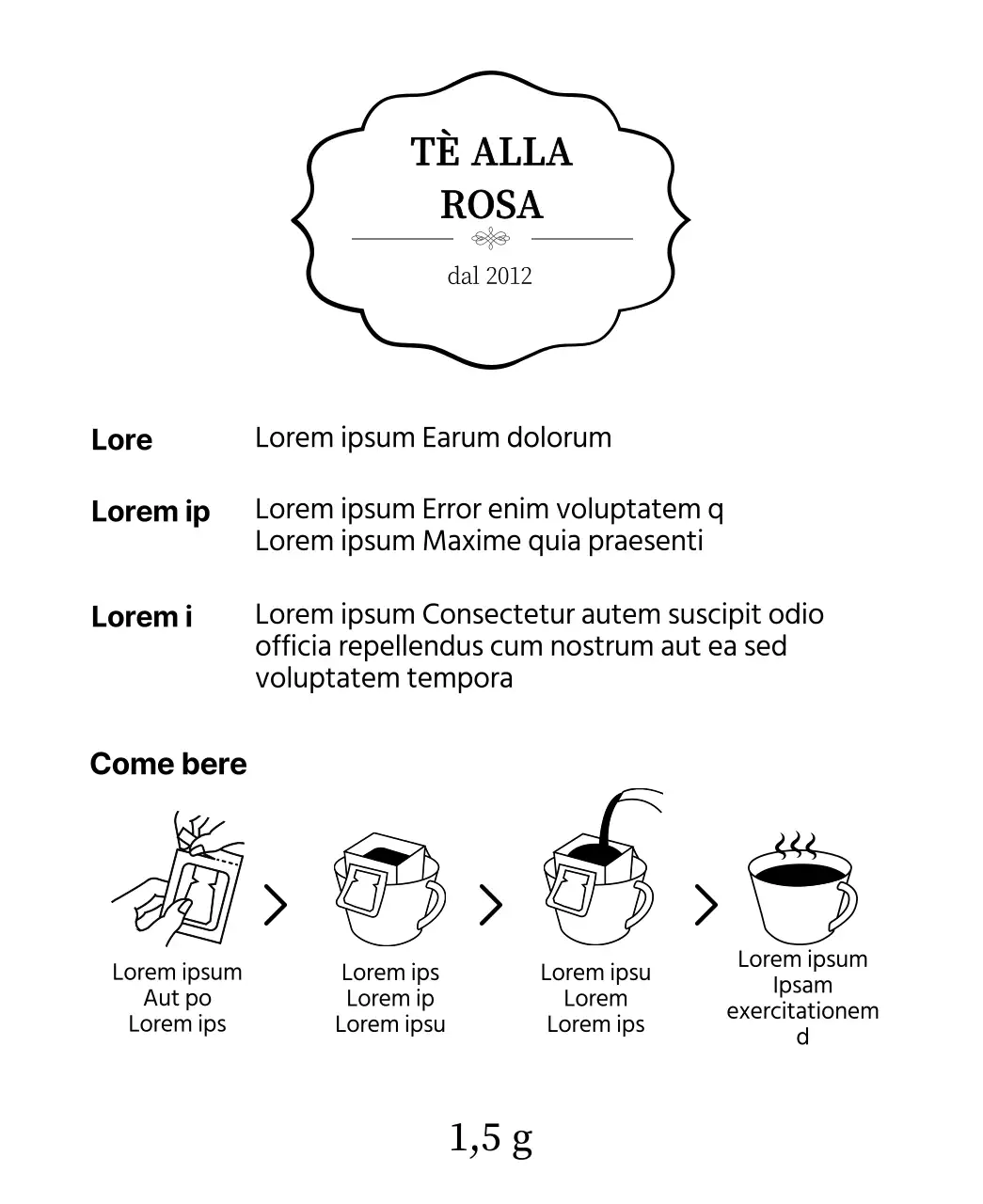 Lussuose bustine di tè alla rosa dei fiori