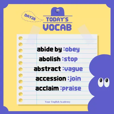 Yellow Simple Vocabulary Guide Social Media Post