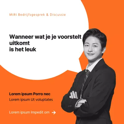 Een eenvoudig zakelijk interview in oranje promoten