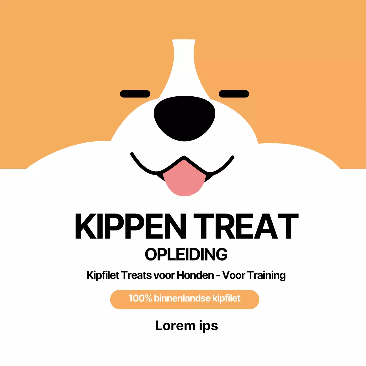 Schattige traktatie-etiketten met oranje illustraties