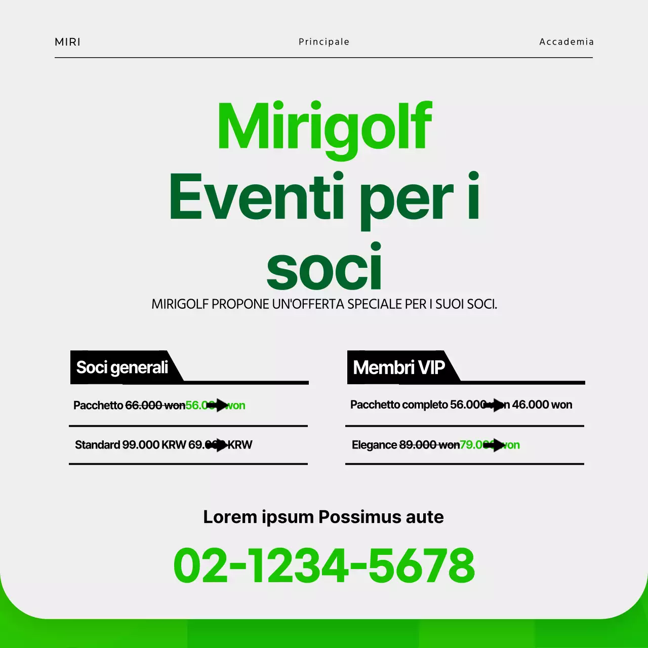 Infortuni da golf in verde e grigio