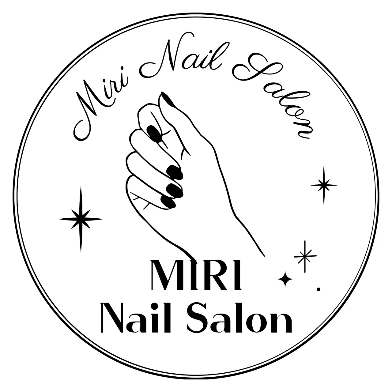 Hand Illustrated Badge Style Nail Shop