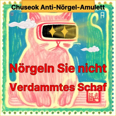 Orientalisches Amulett gegen Nörgelei in rot und grünem Zwitschern