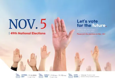 Blue Modern Election Announcement Poster