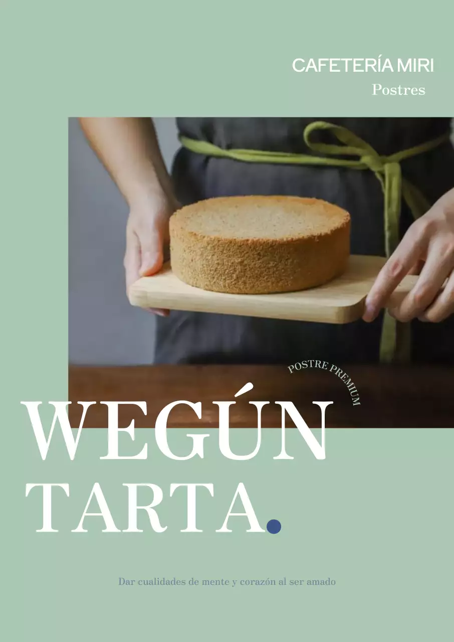 Cartel de cafetería con fondo verde