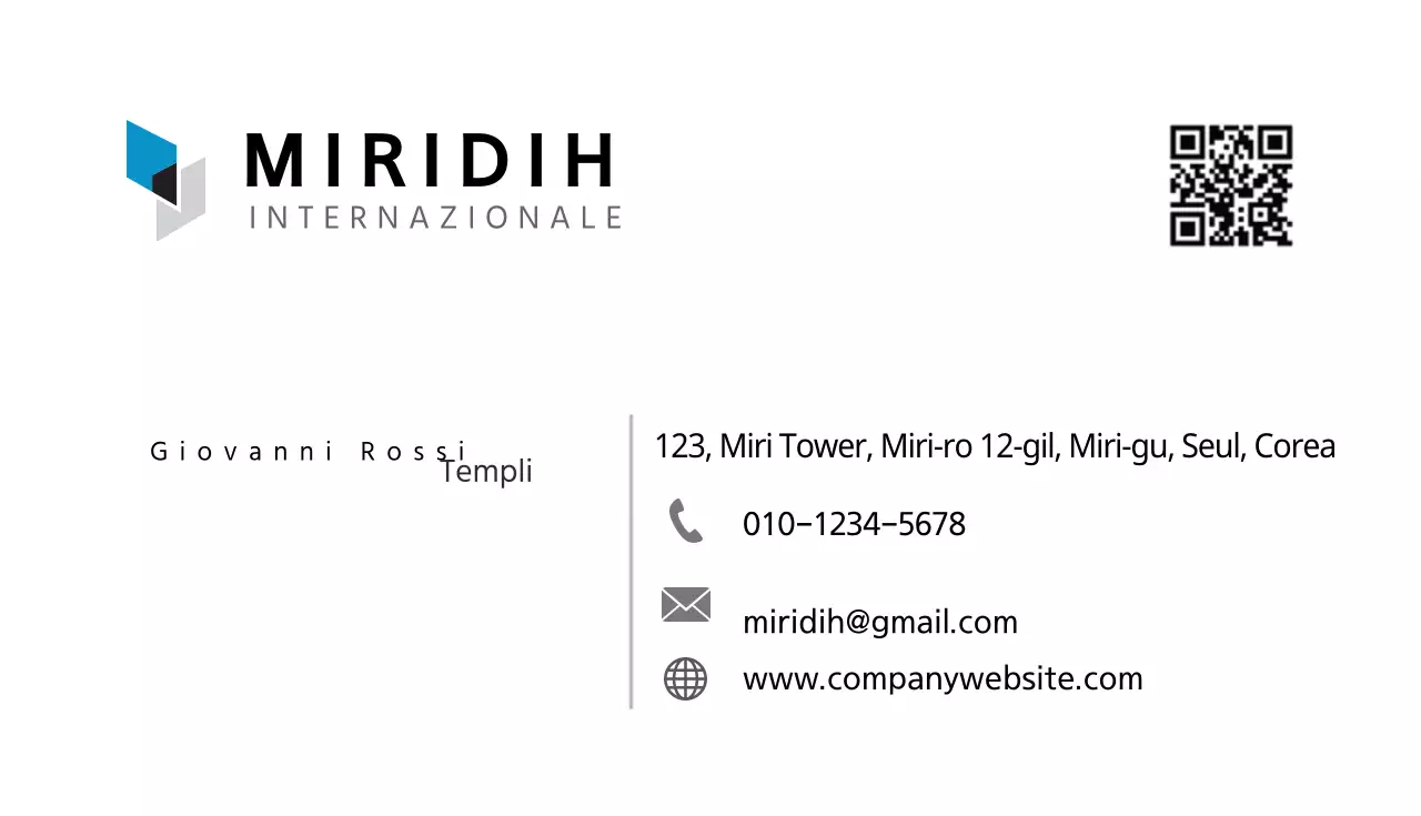 Biglietto da visita semplice e generico