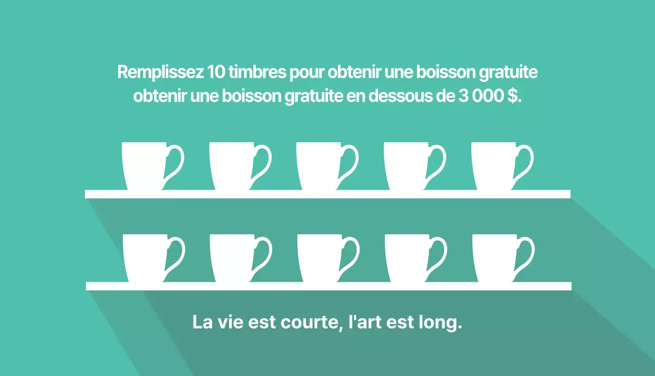 Carte de visite pour les coupons de cafés